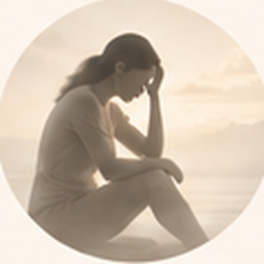 A woman in a reflective moment representing internal friction